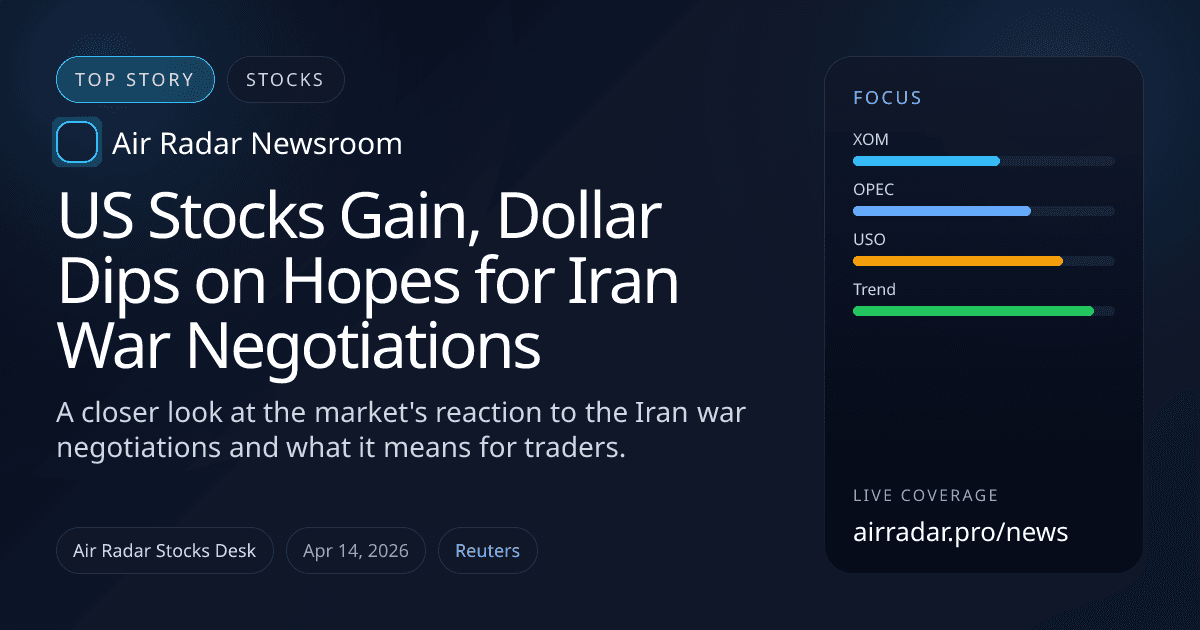 US Stocks Gain, Dollar Dips on Hopes for Iran War Negotiations