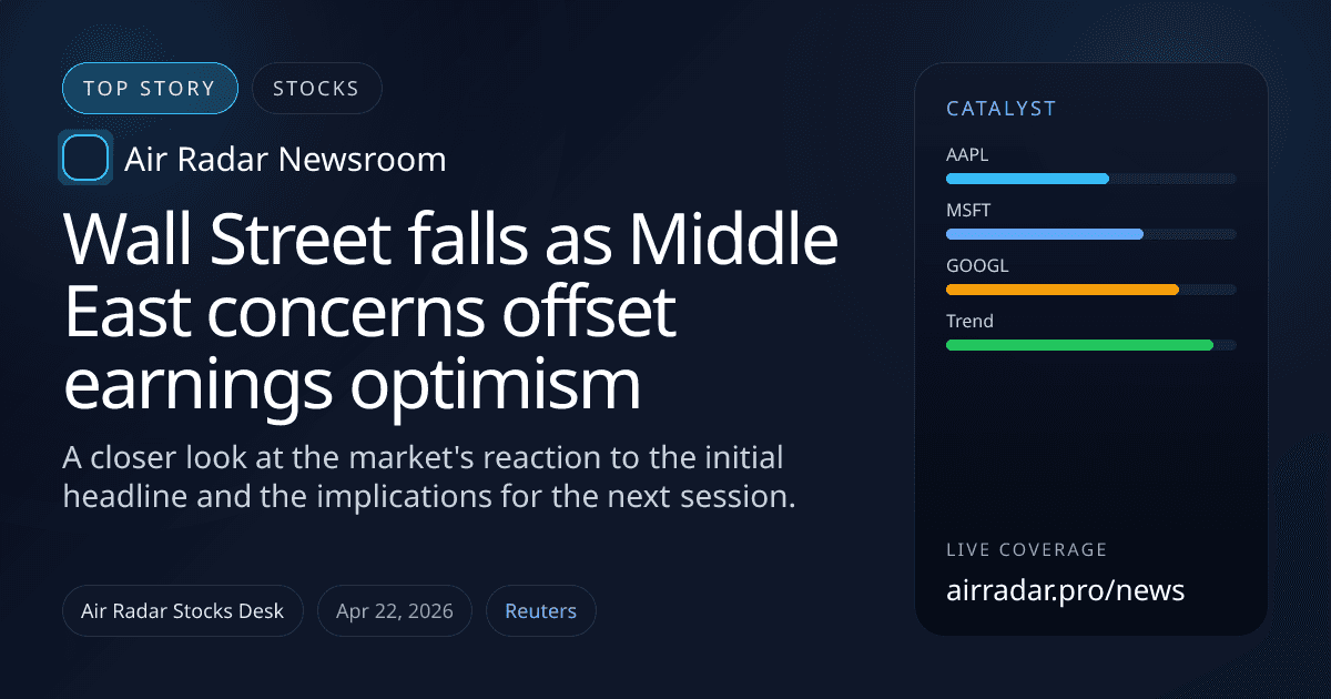 Wall Street falls as Middle East concerns offset earnings optimism