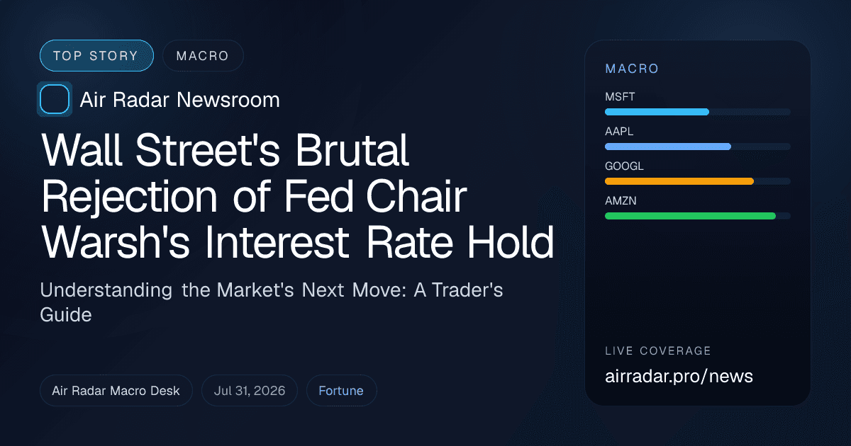 Wall Street's Brutal Rejection of Fed Chair Warsh's Interest Rate Hold