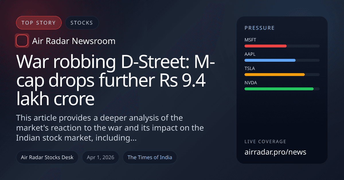 War robbing D-Street: M-cap drops further Rs 9.4 lakh crore