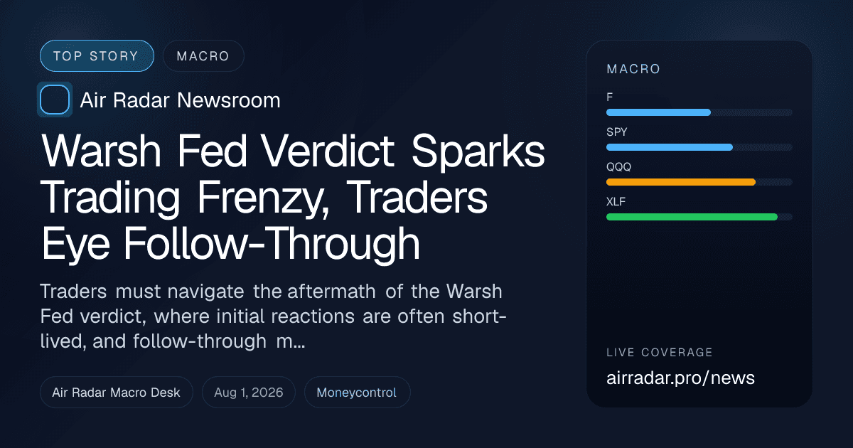 Warsh Fed Verdict Sparks Trading Frenzy, Traders Eye Follow-Through
