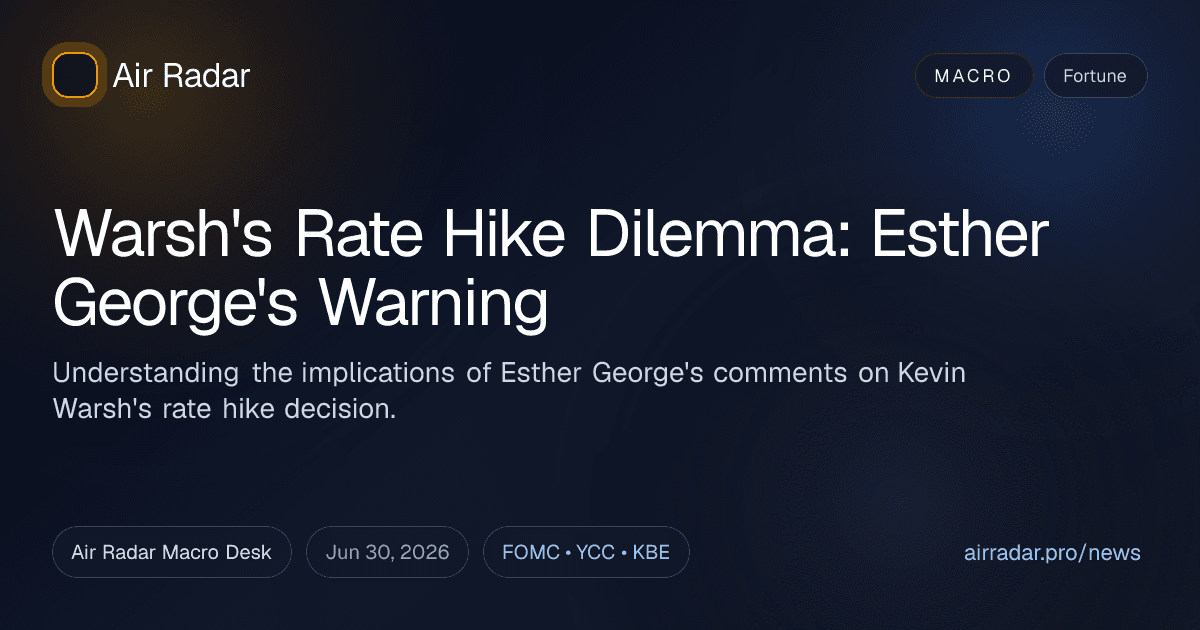 Warsh's Rate Hike Dilemma: Esther George's Warning