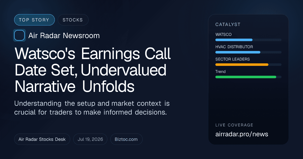 Watsco's Earnings Call Date Set, Undervalued Narrative Unfolds