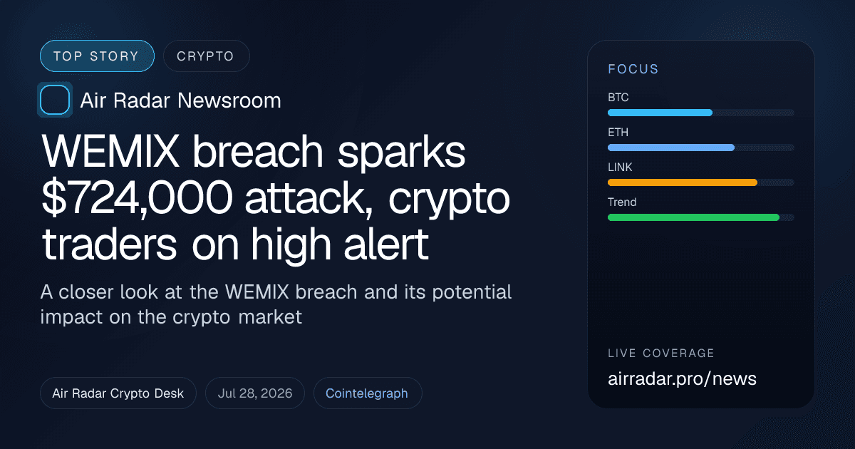 WEMIX breach sparks $724,000 attack, crypto traders on high alert