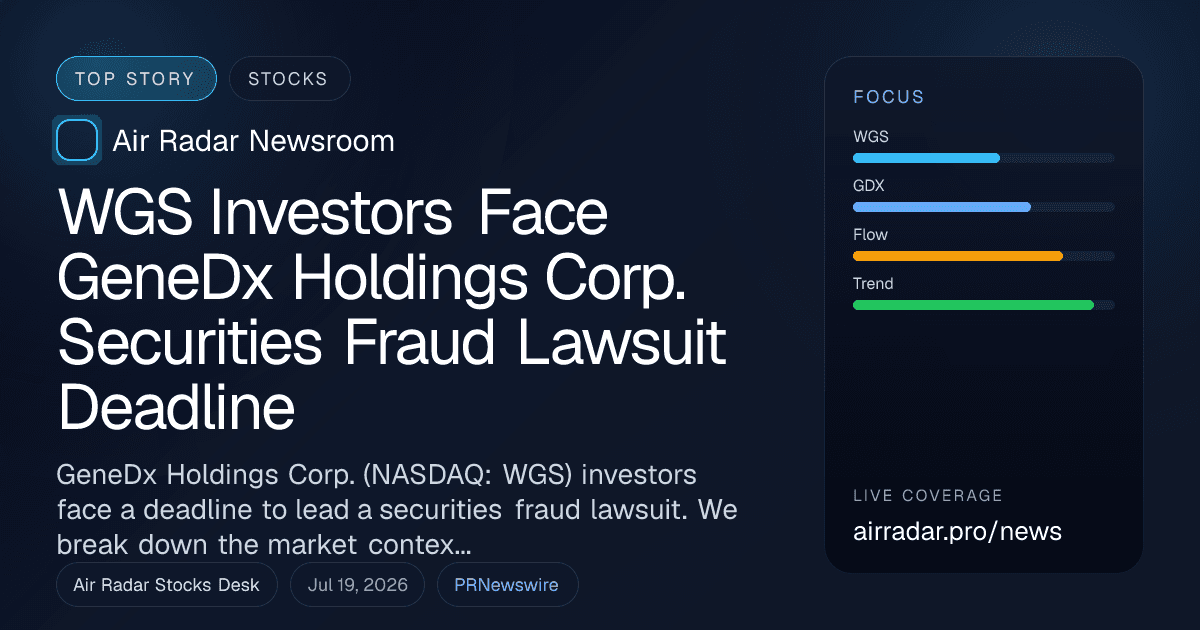 WGS Investors Face GeneDx Holdings Corp. Securities Fraud Lawsuit Deadline