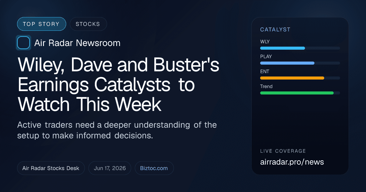 Wiley, Dave and Buster's Earnings Catalysts to Watch This Week