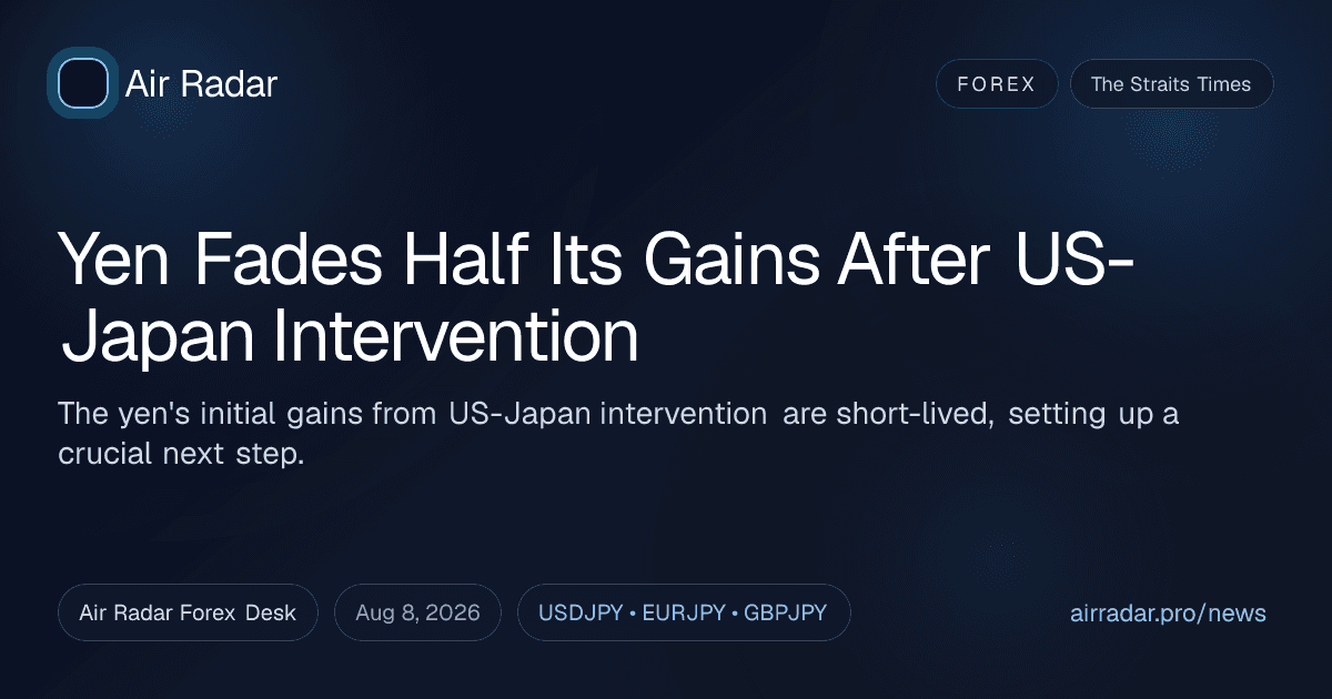 Yen Fades Half Its Gains After US-Japan Intervention